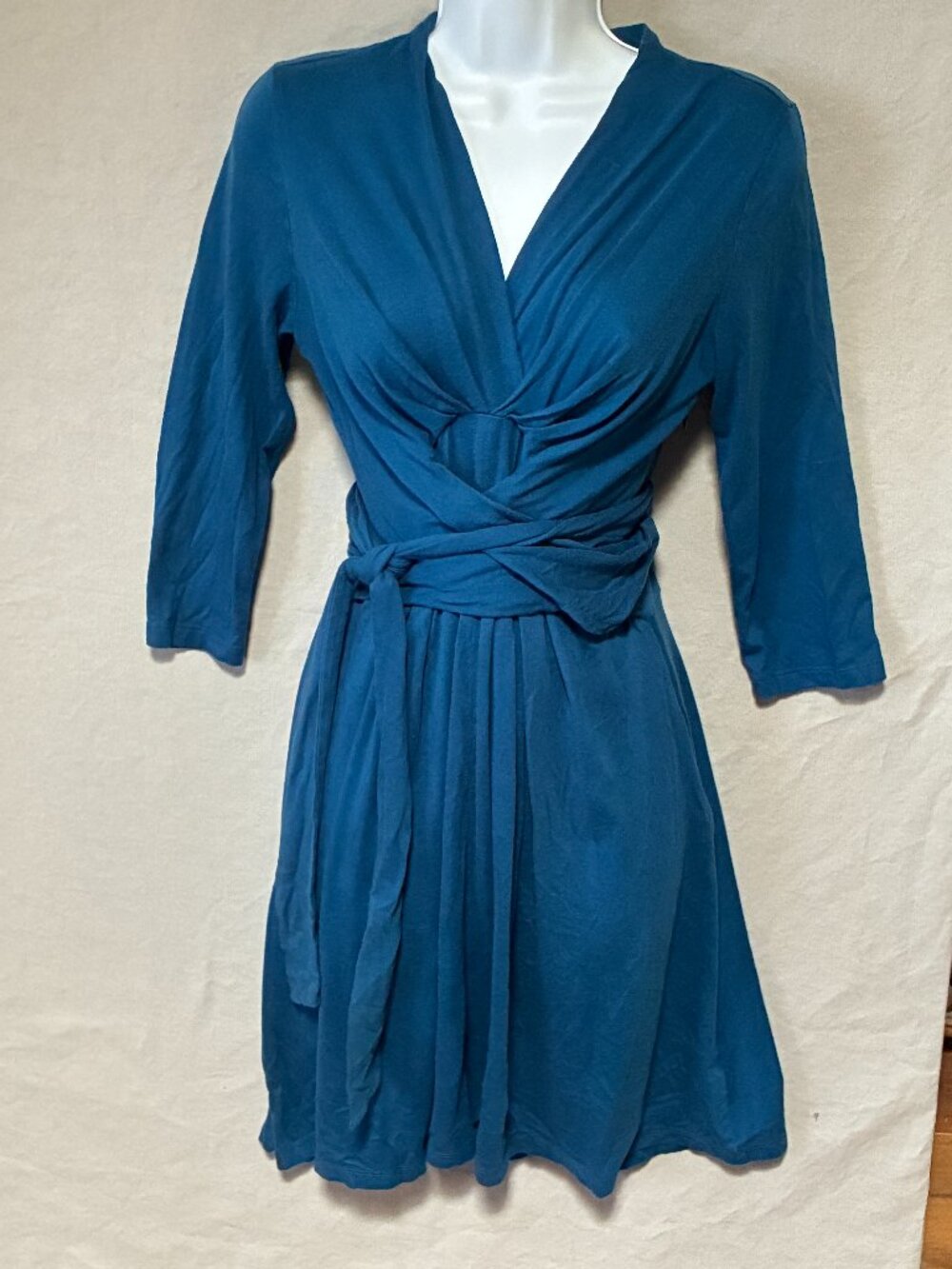 Banana Republic Issa London Tie Front Wrap Knit Dress Women's Size S Torquoise.